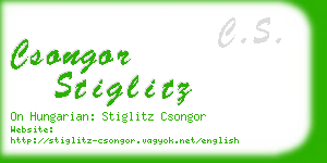 csongor stiglitz business card